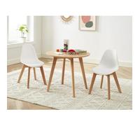 Lot de 2 chaises enfant en polypropylène et hêtre - Blanc - LILINOU