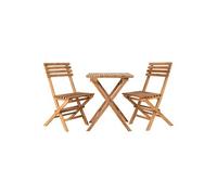 Lot de 2 chaises et 1 table en teck naturel