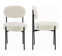 Lot de 2 chaises Evora écru - HOMIFAB - Salle à manger - Tissu - Métal - Contemporain - Design