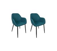 Lot de 2 chaises - home deco factory - atome - modernes - bleues
