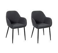 Lot de 2 Chaises Fauteuil "Atome" 85cm Gris