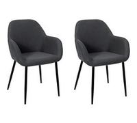 Lot de 2 Chaises Fauteuil en Polyester 85cm Gris Gris