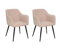 Lot de 2 Chaises Fauteuils "Visoca" 83cm Beige