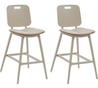 Lot de 2 chaises hautes jardin TERZANO Beige Argile Aluminium traité époxy Hespéride