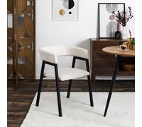 Home Deco Factory – Lot de 2 fauteuils Scott – Design en tissu côtelé Beige