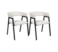Toilinux.com Lot de 2 fauteuils Design en Tissu côtelé Scott - Beige