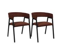 Lot De 2 Chaises - Home Deco Factory - Scott - Design - Côtelé - Rouge Et Noir