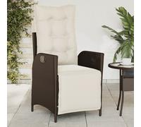 Lot de 2 Chaises Inclinables de Jardin et Coussins Sièges Terrasse Beige vidaXL