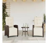 Lot de 2 Chaises Inclinables de Jardin Repose-pied Siège Terrasse Noir vidaXL