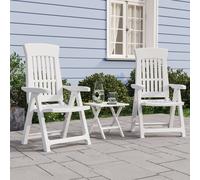 Vidaxl Chaises Inclinables De Jardin 2 Pcs Blanc Pp