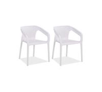 Lot de 2 chaises jardin en blanc