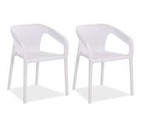 Lot de 2 chaises jardin en blanc Blanc G