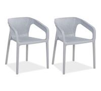 Lot de 2 chaises jardin en gris Gris G