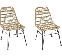 Hespéride Chaises de jardin Lambada Sésame/Graphite Acier époxy Résine tressée – Lot de 2