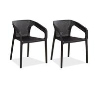 Lot de 2 chaises jardin noir