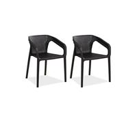 Lot de 2 chaises jardin noir