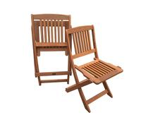 Lot de 2 chaises jardin pliante en bois exotique ""Hongkong"" - Maple - Marron clair