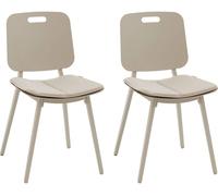 Lot de 2 chaises jardin TERZANO Beige Argile Aluminium traité époxy Hespéride