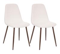 Lot de 2 chaises lignes contemporaines ""Marylin"" pieds métal effet bois Atmosphera