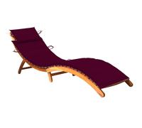 Lot de 2 Chaises Longues avec Table avec Coussins Transat Acacia Solide vidaXL