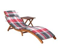 Lot de 2 Chaises Longues avec Table avec Coussins Transat Acacia Solide vidaXL