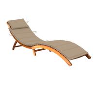 Lot de 2 Chaises Longues avec Table avec Coussins Transat Acacia Solide vidaXL