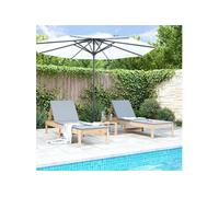 Vidaxl Chaises Longues Lot De 2 199,5x60x74 Cm Bois Massif De Pin
