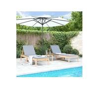 Lot de 2 Chaises Longues, Bain de Soleil, Transat de Terrasse, Siège de Jardin, Meuble de Patio Balcon Extérieur, 825066