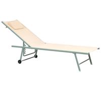 Lot de 2 Chaises Longues de Jardin en Acier Thermolaqué Dossier Réglable Coussin