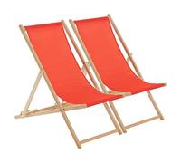 Lot de 2 chaises Longues en Bois - Chaises Longues Pliables pour Adultes, chaises de Jardin et de Plage Portables