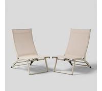 Lot de 2 chaises longues pliantes lounge inclinables Taylor Bizzotto