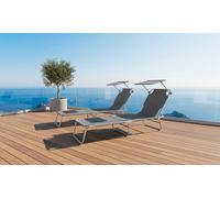 Lot de 2 chaises longues Santa Fe avec parasol : Vert