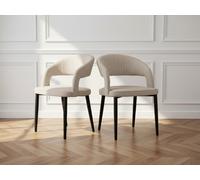 Lot de 2 chaises LOUIS tissu texturé beige BOBOCHIC Beige