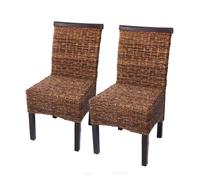 Lot De 2 Chaises M45, Banane Tressée, 47x54x93cm Pieds Foncés, Sans Coussin Multicolore