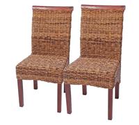 Lot De 2 Chaises M45, Banane Tressée, 47x54x93cn, Pieds Marrons Multicolore