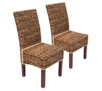 Lot De 2 Chaises M69, Banane Tressée Pieds Marrons Multicolore