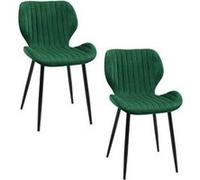 Lot de 2 chaises matelassées de salle à manger en velours AKORD SJ.17 Vert Bouteille Vert Bouteille