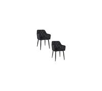 Lot de 2 chaises matelassées de salle à manger en velours SJ.030 Noir