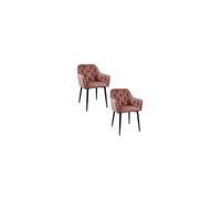 Lot de 2 chaises matelassées de salle à manger en velours SJ.030 Rose