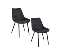 Lot de 2 chaises matelassées de salle à manger en velours SJ.0488 Noir