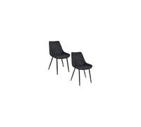 Lot de 2 chaises matelassées de salle à manger en velours SJ.0488 Noir