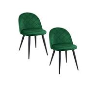 Lot de 2 chaises matelassées de salle à manger en velours SJ.077 Vert Bouteille