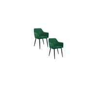 Lot de 2 Chaises matelassées de salle à manger en velours SJ.082 Vert Bouteille