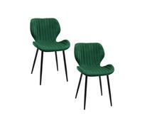 Lot de 2 chaises matelassées de salle à manger en velours SJ.17 Vert Bouteille