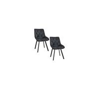 Lot de 2 chaises matelassées de salle à manger en velours SJ.33 Noir