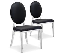 Lot de 2 chaises médaillon Sofia Simili Noir