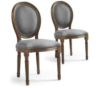 Lot De 2 Chaises Médaillon Tissu ""versailles"" 96cm Gris Clair - Paris Prix