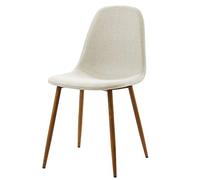 Lot de 2 chaises moderne avec revêtement en tissu blanc pieds en métal pour cuisine salon salle à manger chambre bureau VNF-00025W-UK