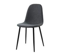 Lot de 2 chaises moderne avec revêtement en tissu gris foncé pieds en métal pour cuisine salon salle à manger chambre bureau VNF-00025DG-UK