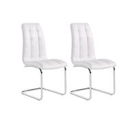 Lot de 2 chaises NADYA - Simili - Blanc